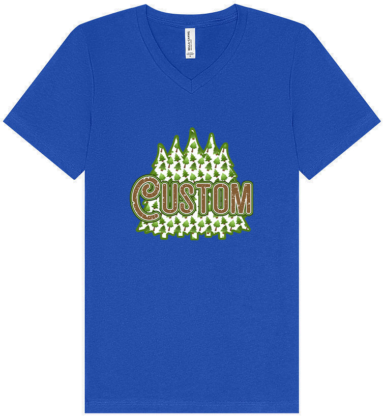 Custom Woodland Trees Unisex V-Neck Shirt