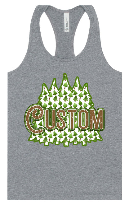 Custom Woodland Trees Women's Racerback Tank