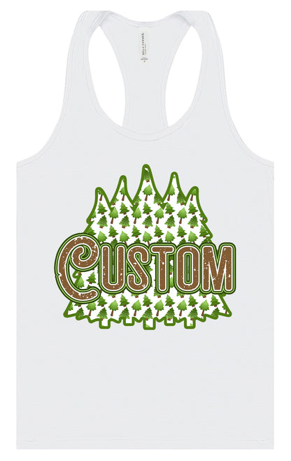 Custom Woodland Trees Women's Racerback Tank