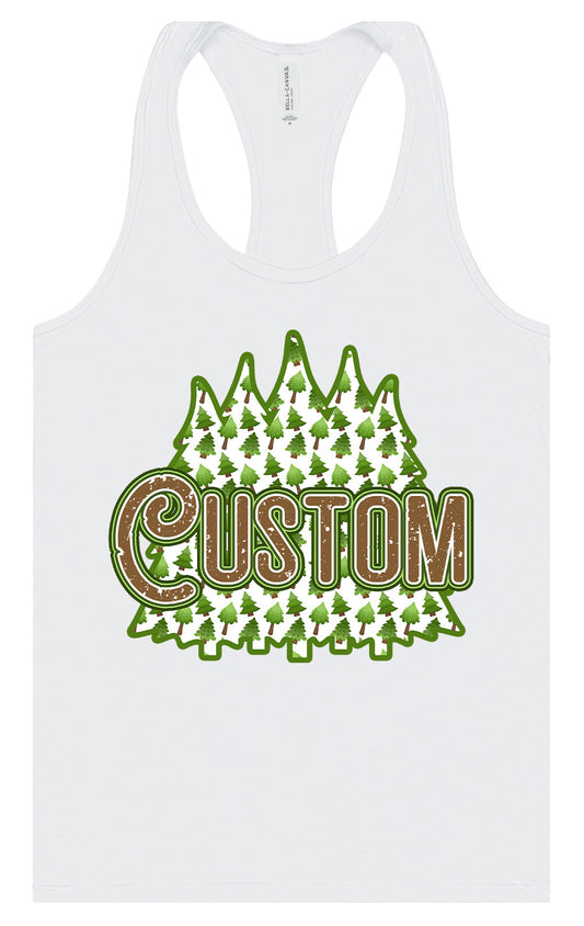 Custom Woodland Trees Women's Racerback Tank