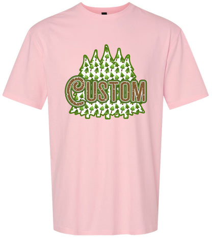 Custom Woodland Trees Adult Gildan Soft Shirt