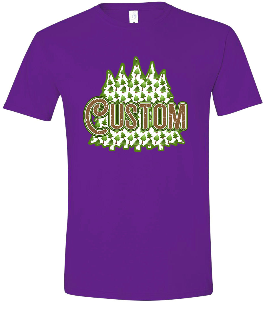 Custom Woodland Trees Adult Gildan Soft Shirt