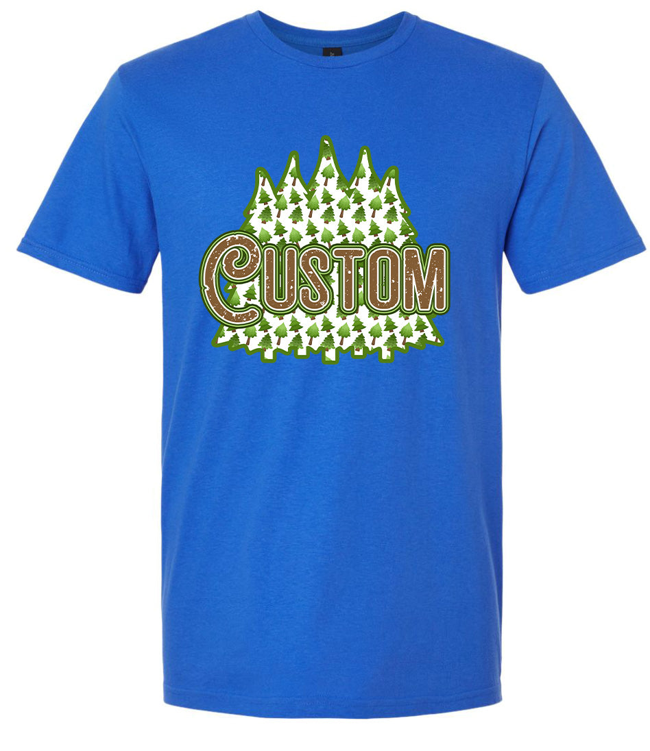 Custom Woodland Trees Adult Gildan Soft Shirt