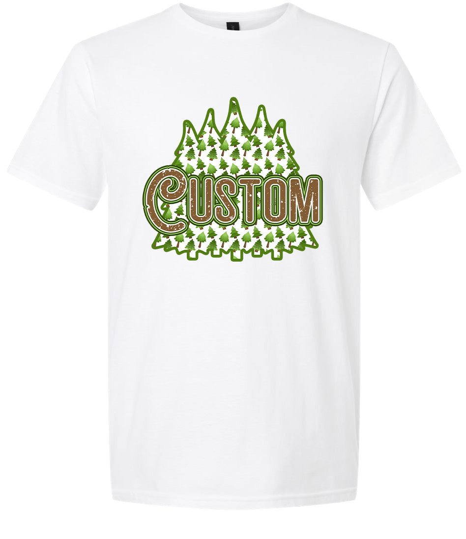 Custom Woodland Trees Adult Gildan Soft Shirt