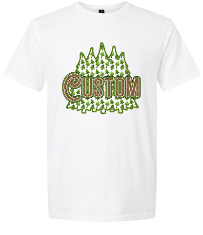 Custom Woodland Trees Adult Gildan Soft Shirt