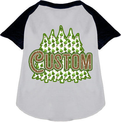 Custom Woodland Trees Pet Raglan Shirts