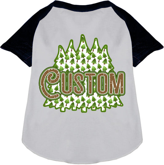 Custom Woodland Trees Pet Raglan Shirts