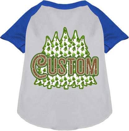 Custom Woodland Trees Pet Raglan Shirts