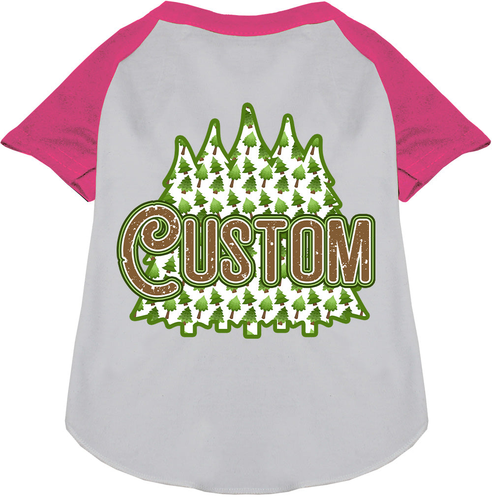 Custom Woodland Trees Pet Raglan Shirts