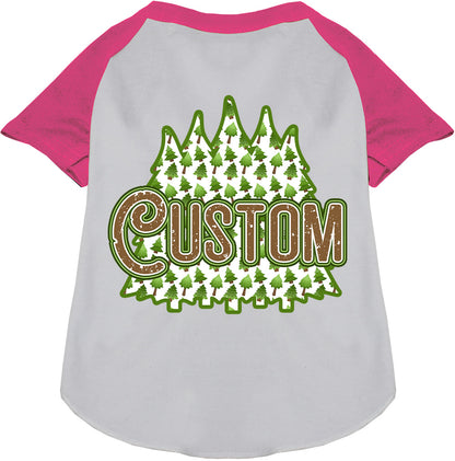 Custom Woodland Trees Pet Raglan Shirts