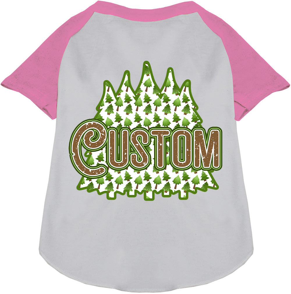 Custom Woodland Trees Pet Raglan Shirts