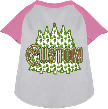 Custom Woodland Trees Pet Raglan Shirts