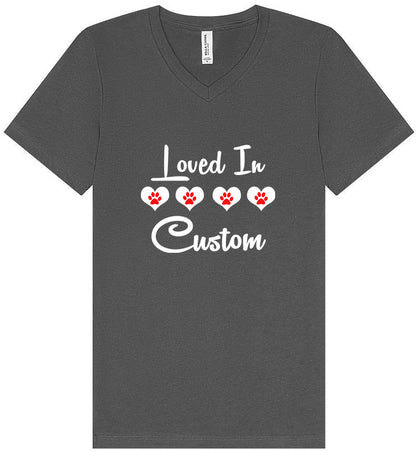 Custom Loved In Unisex V-Neck Shirt