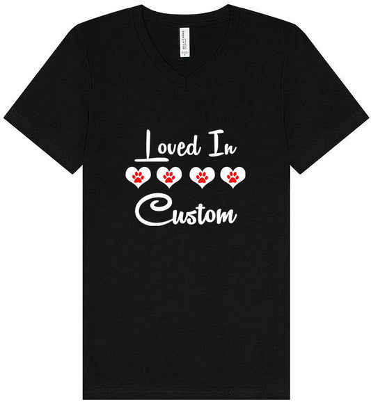 Custom Loved In Unisex V-Neck Shirt