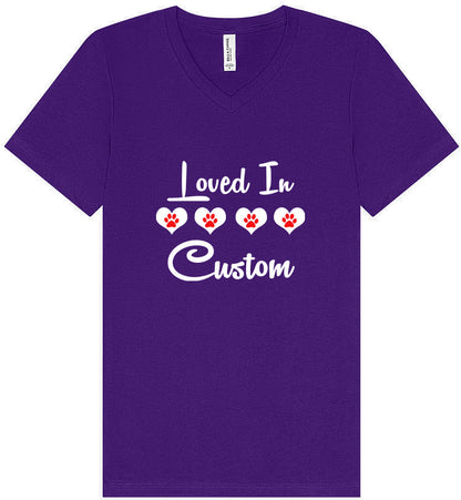 Custom Loved In Unisex V-Neck Shirt