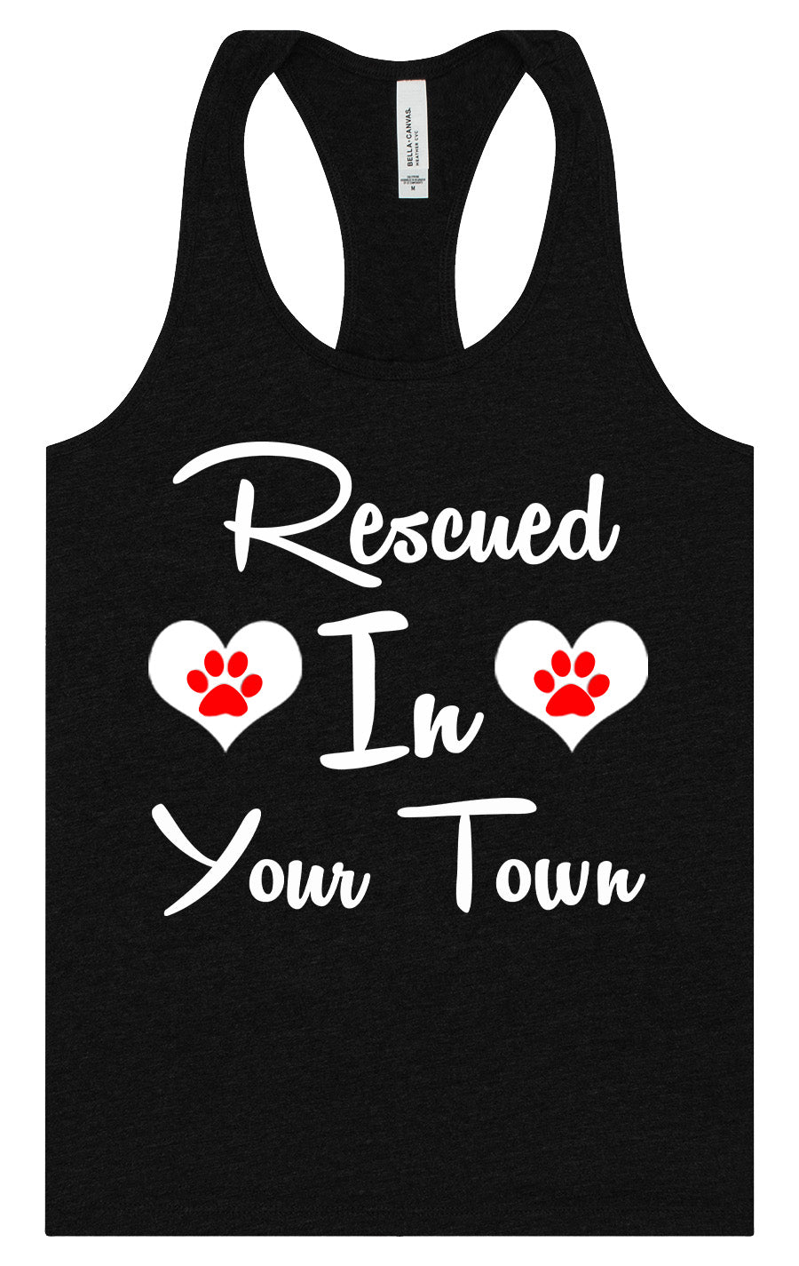 Custom Rescued In Women's Racerback Tank
