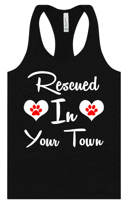 Custom Rescued In Women's Racerback Tank