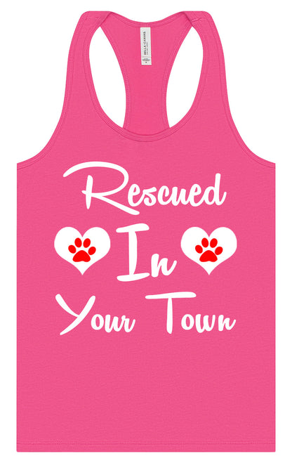 Custom Rescued In Women's Racerback Tank