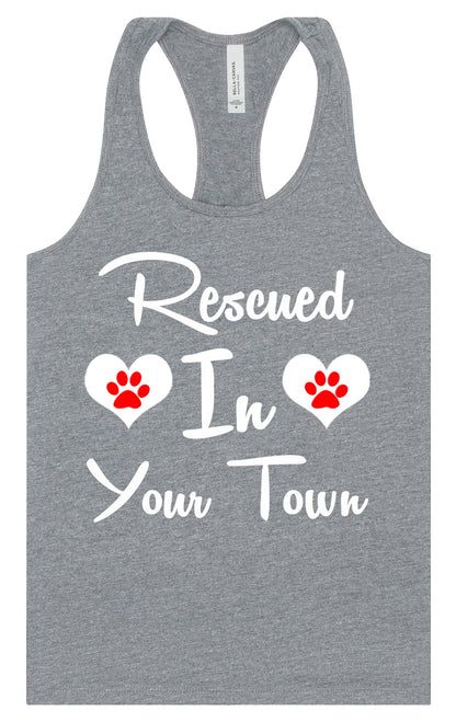 Custom Rescued In Women's Racerback Tank