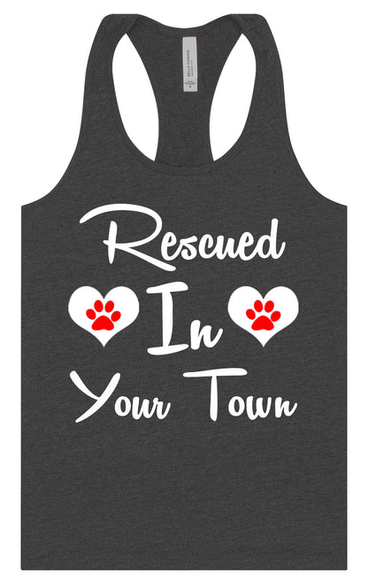 Custom Rescued In Women's Racerback Tank