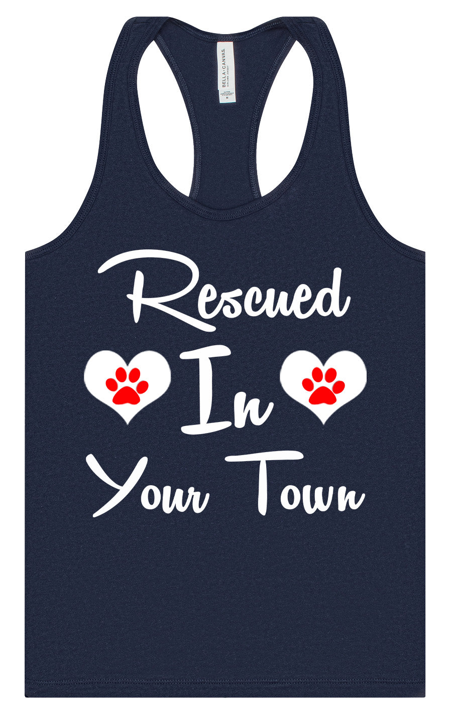 Custom Rescued In Women's Racerback Tank