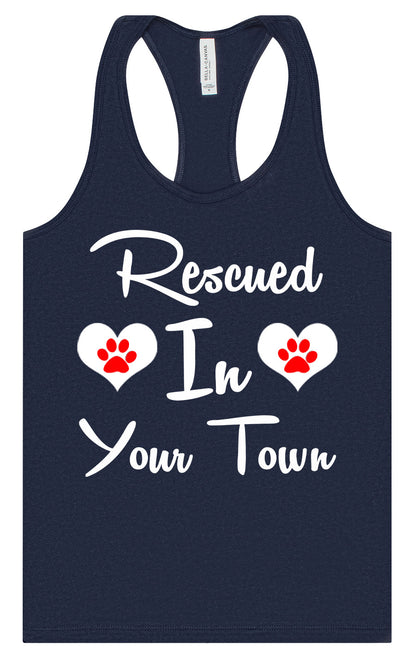 Custom Rescued In Women's Racerback Tank
