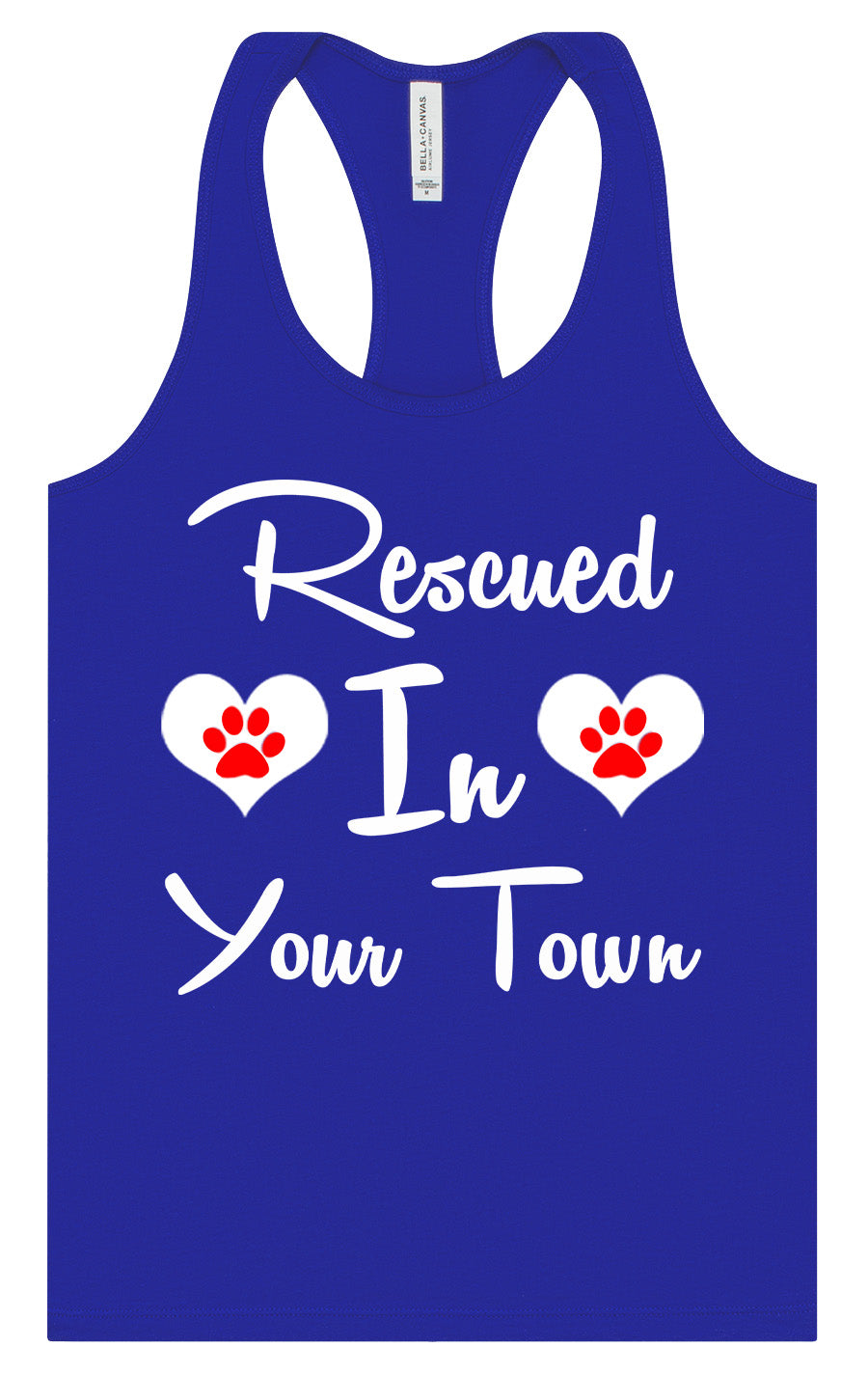 Custom Rescued In Women's Racerback Tank