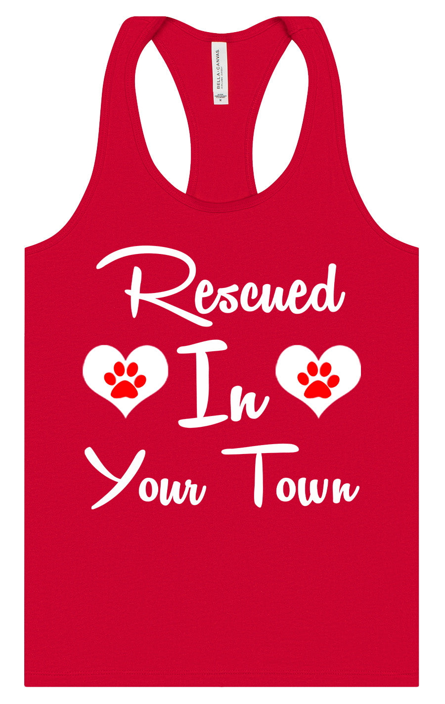 Custom Rescued In Women's Racerback Tank