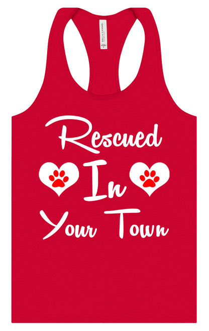 Custom Rescued In Women's Racerback Tank