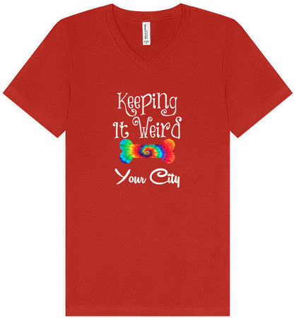 Custom Stay Weird in Unisex V-Neck Shirt