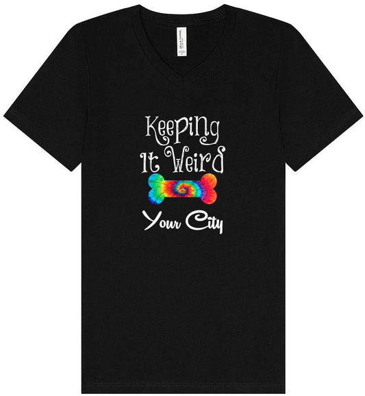 Custom Stay Weird in Unisex V-Neck Shirt
