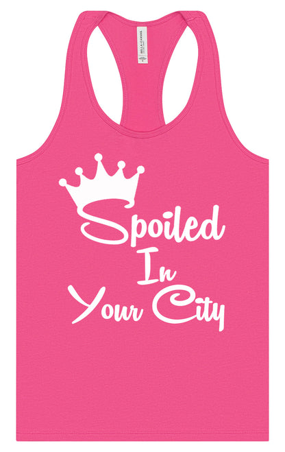 Custom Spoiled In Women's Racerback Tank