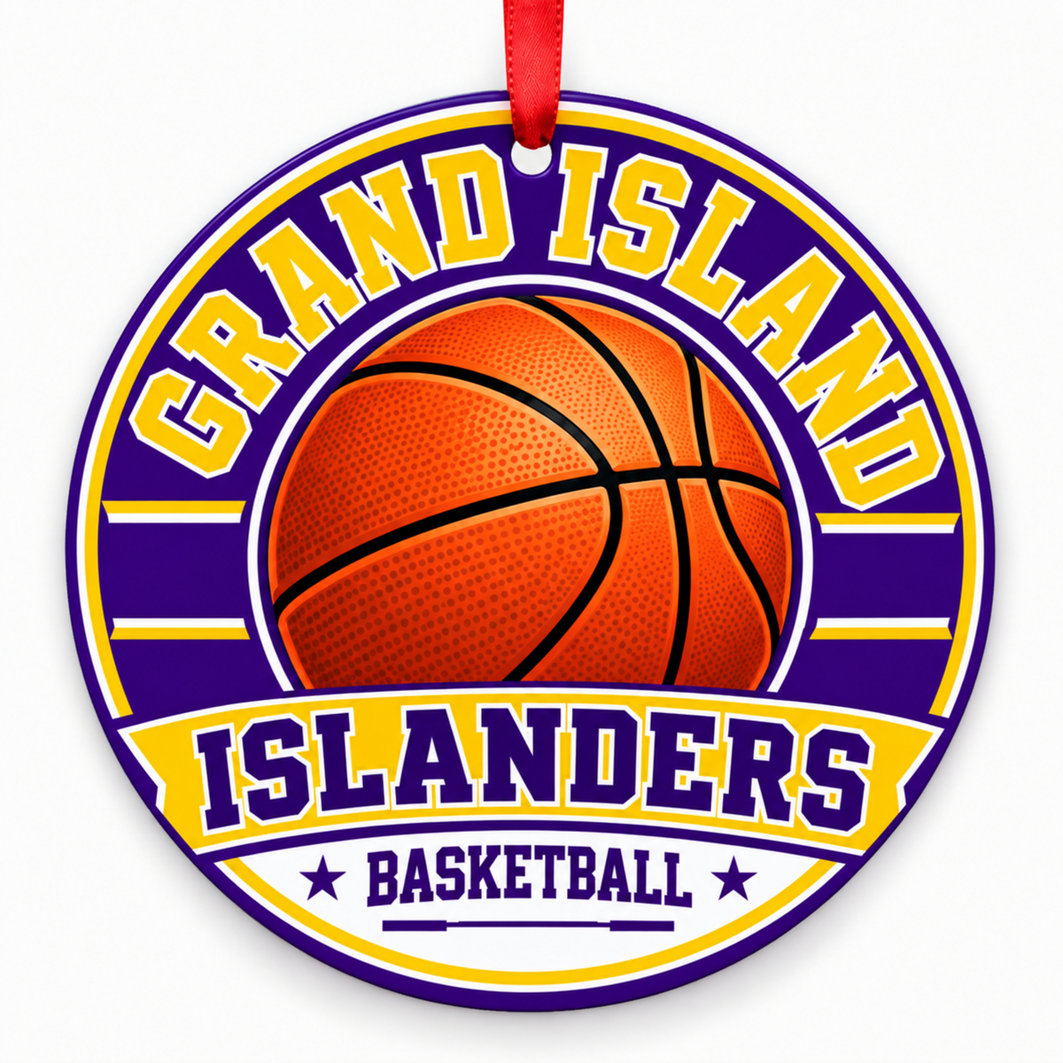 Grand Island Senior High School Islanders basketball Christmas ornament