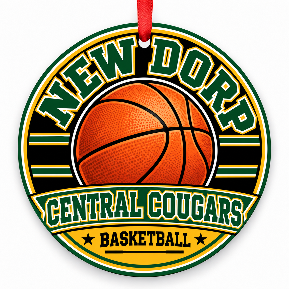 New Dorp High School Central Cougars basketball Christmas ornament