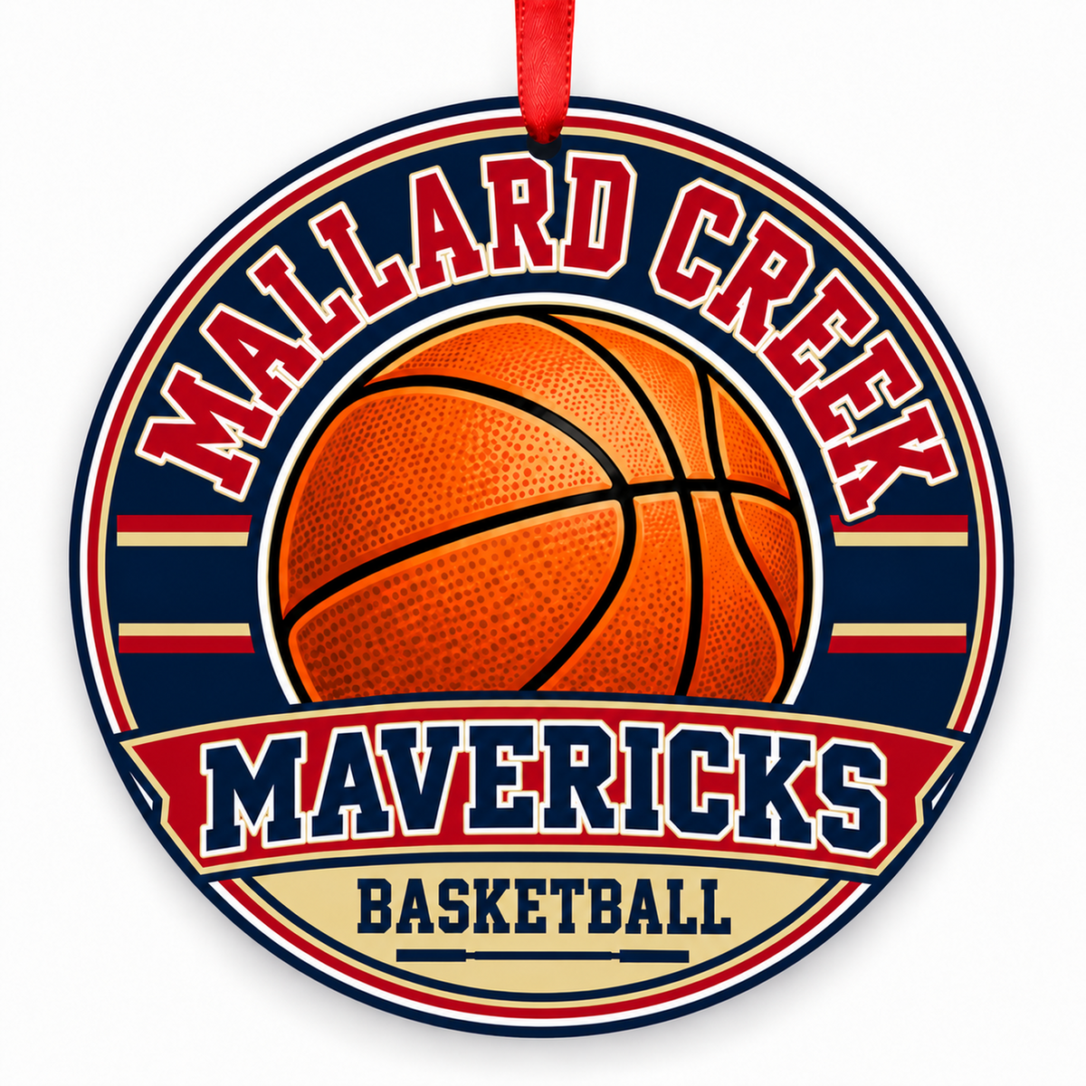 Mallard Creek High School Mavericks Basketball Christmas Ornament