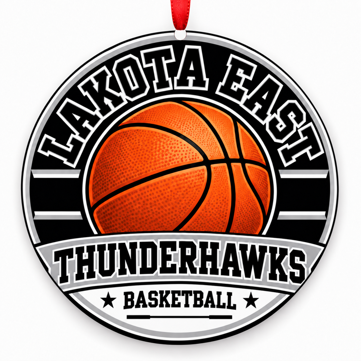 Lakota East High School Thunderhawks basketball ornament