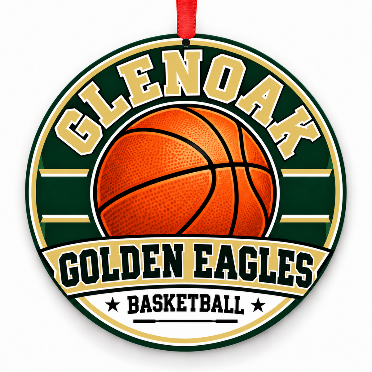 GlenOak High School Golden Eagles Basketball Christmas Ornament