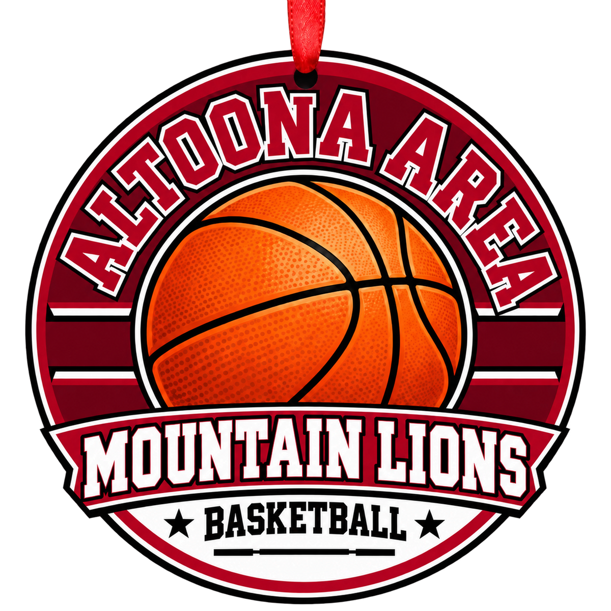 Altoona Area HS Mountain Lions basketball Christmas ornament