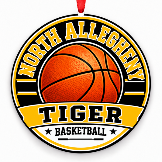 North Allegheny High School Tiger basketball Christmas ornament