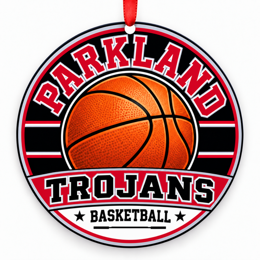 Parkland High School Trojans basketball Christmas ornament