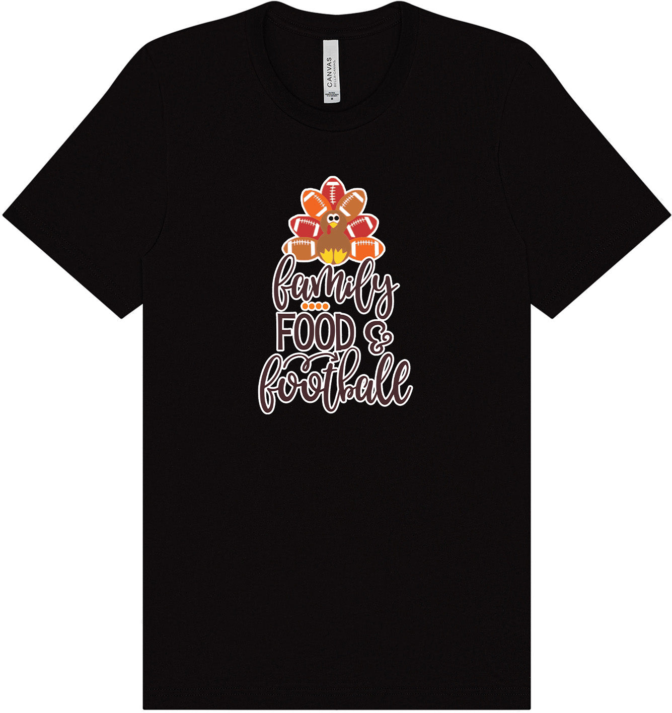 Family, Food & Football Adult Bella Canvas Shirt