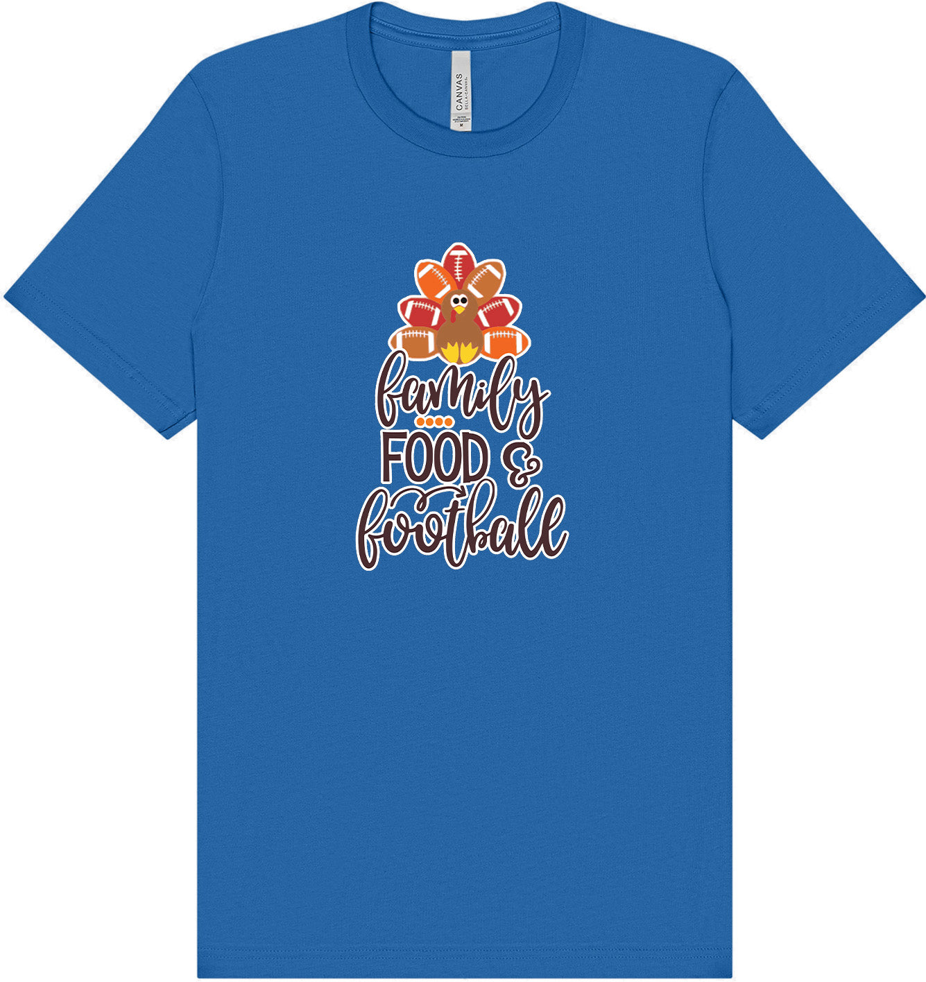 Family, Food & Football Adult Bella Canvas Shirt