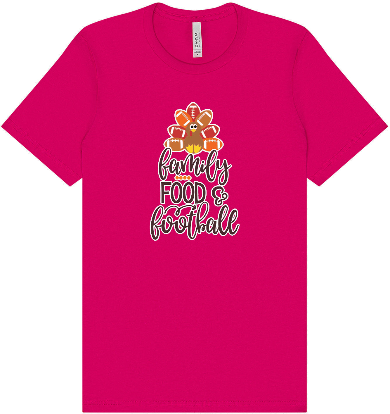 Family, Food & Football Adult Bella Canvas Shirt