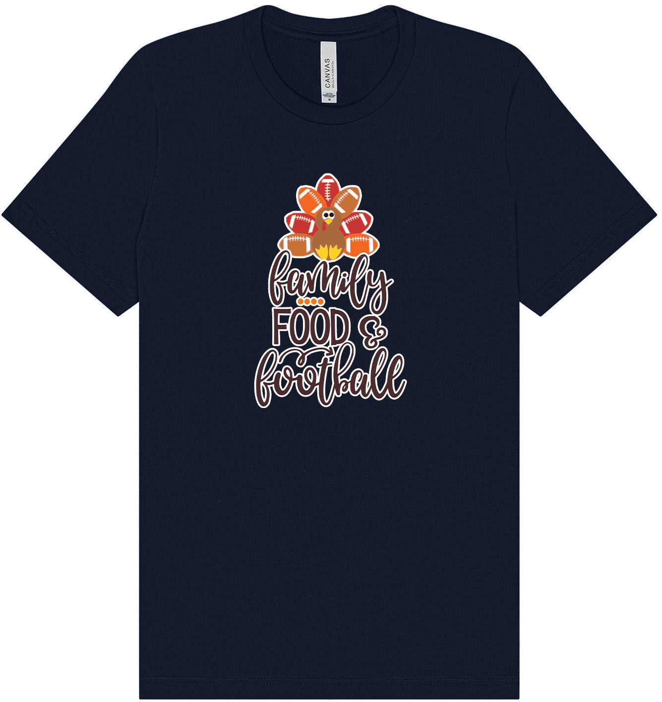 Family, Food & Football Adult Bella Canvas Shirt