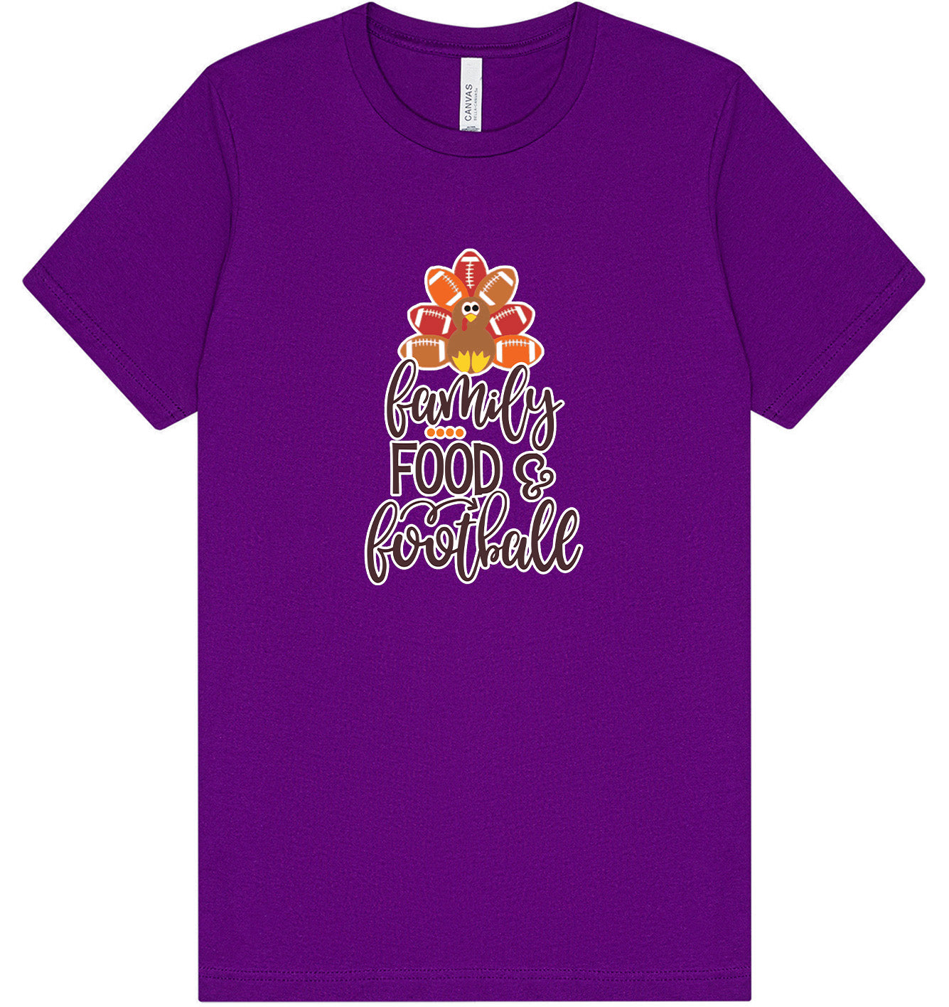 Family, Food & Football Adult Bella Canvas Shirt