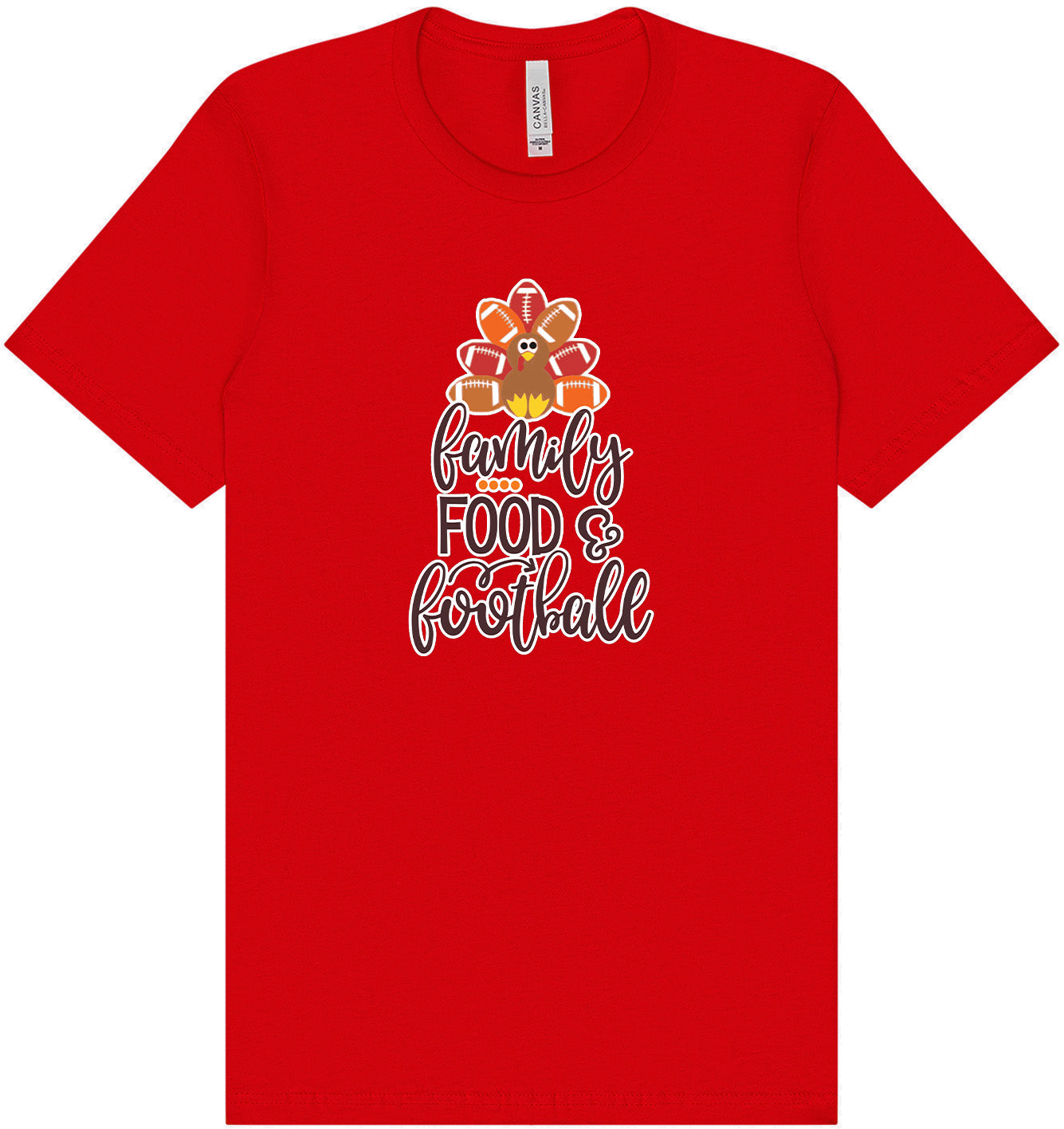 Family, Food & Football Adult Bella Canvas Shirt