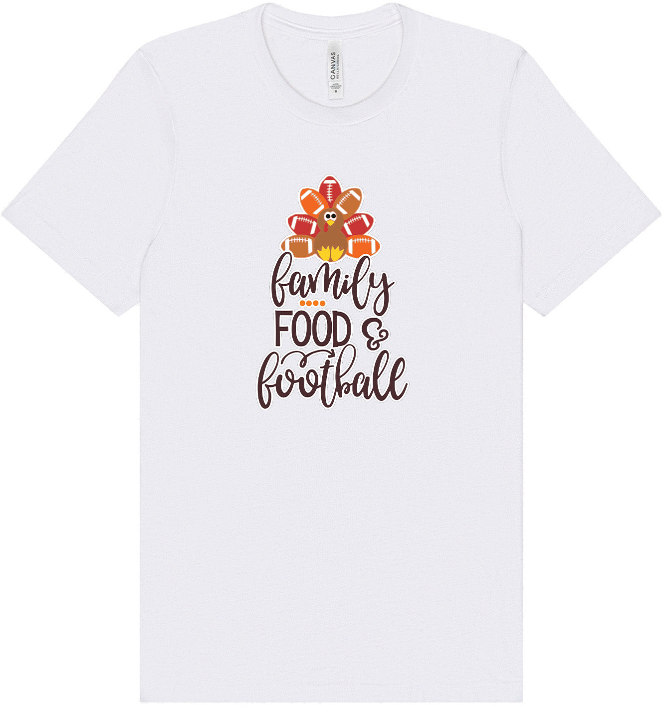 Family, Food & Football Adult Bella Canvas Shirt