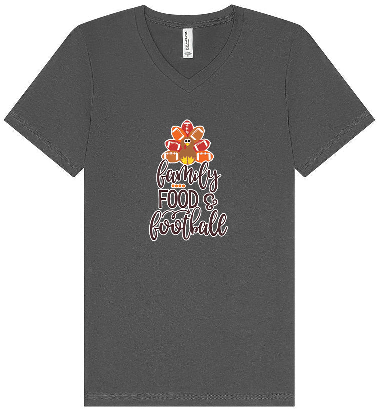 Family, Food & Football Unisex V-Neck Shirt
