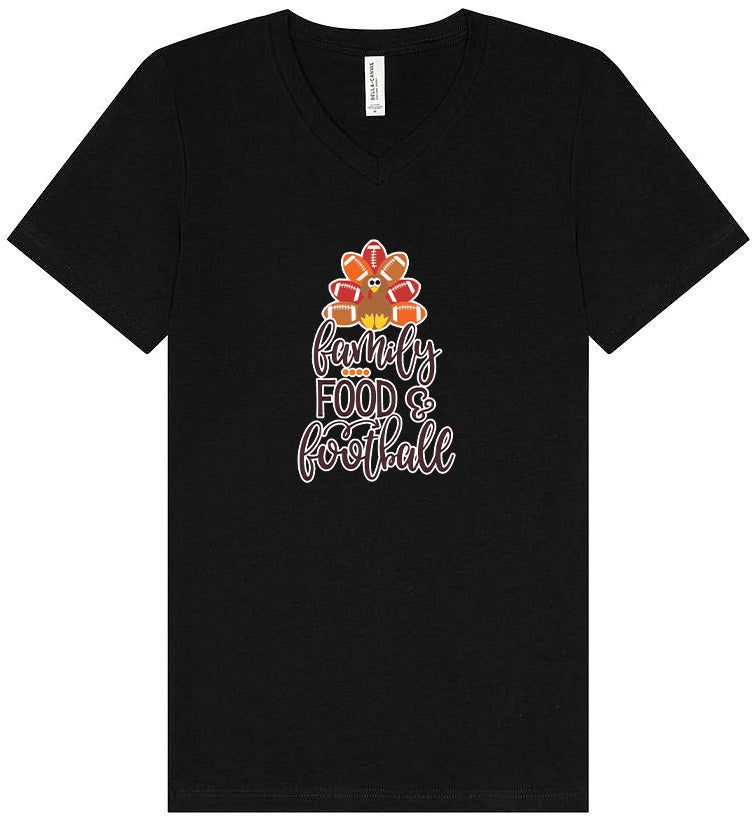 Family, Food & Football Unisex V-Neck Shirt