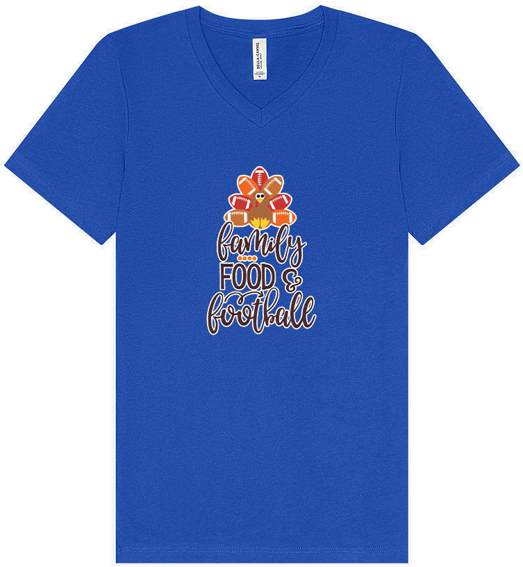 Family, Food & Football Unisex V-Neck Shirt